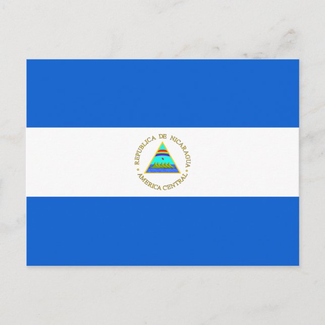Cartão postal com a bandeira nicaraguense (Frente)