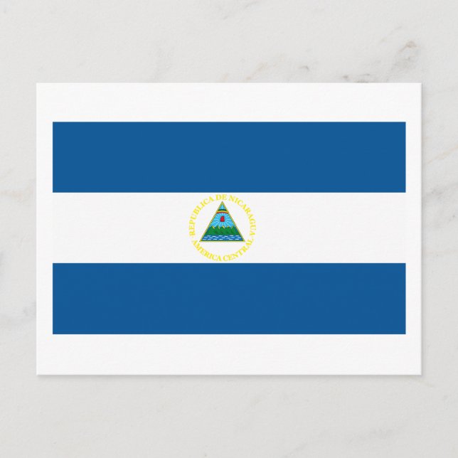 Cartão postal com a bandeira nicaraguense (Frente)