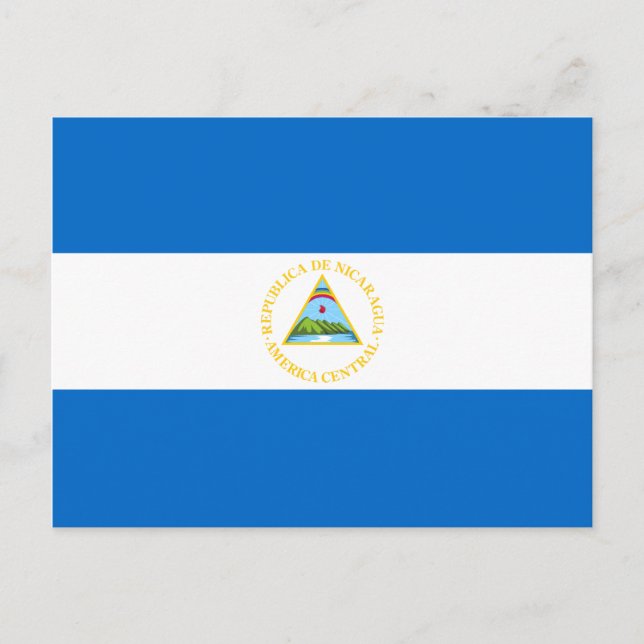 Cartão postal com a bandeira nicaraguense (Frente)