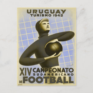 Cartão postal com a Impressão de futebol da Vintag