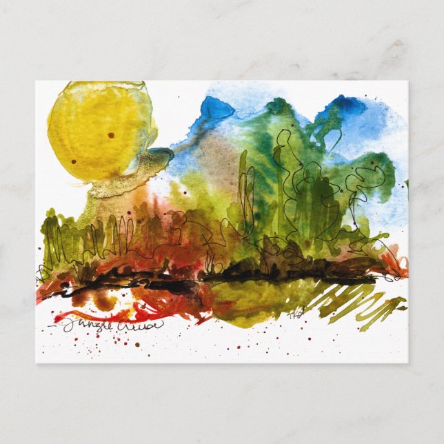 Cartão Postal Com arte manual feita pela artista do estado de Wa (Frente)