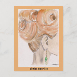 Cartão postal com arte original de mulher dos anos