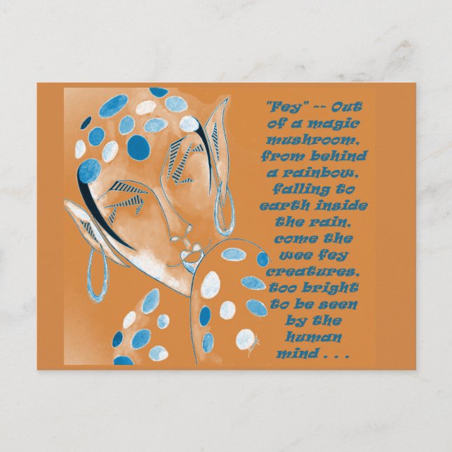 Cartão postal com arte original — Elf Laranja com  (Frente)