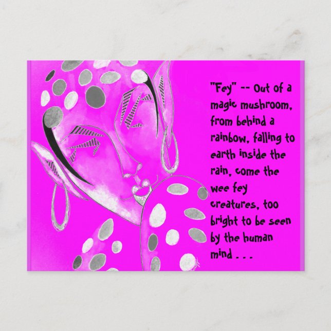 Cartão postal com arte original — Fuchsia Fairy/El (Frente)