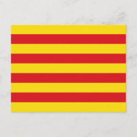 Cartão postal com bandeira da Catalunha