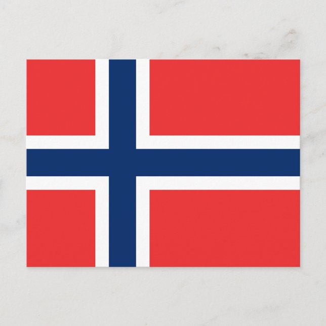 Cartão postal com bandeira da Noruega (Frente)