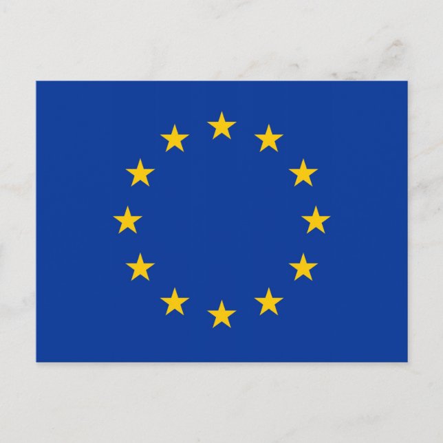 Cartão postal com bandeira da União Europeia (Frente)