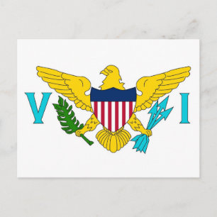 Cartão postal com bandeira das Ilhas Virgens - EUA