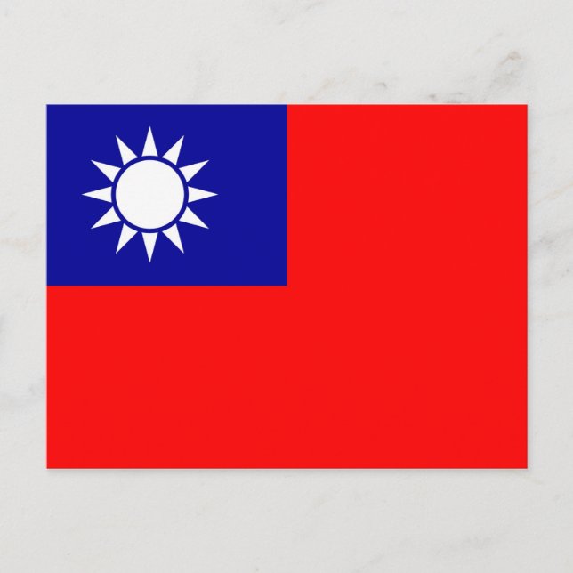 Cartão postal com bandeira de Taiwan (Frente)