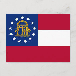 Cartão postal com bandeira do Estado da Geórgia 