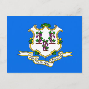 Cartão postal com Bandeira do Estado de Connectic