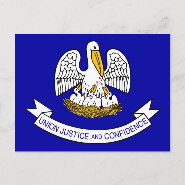 Cartão postal com bandeira do Estado de Louisiana  (Frente)