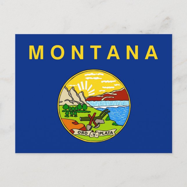 Cartão postal com bandeira do Estado de Montana -  (Frente)