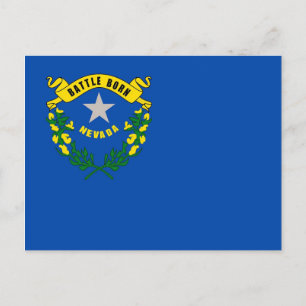 Cartão postal com Bandeira do Estado de Nevada - 
