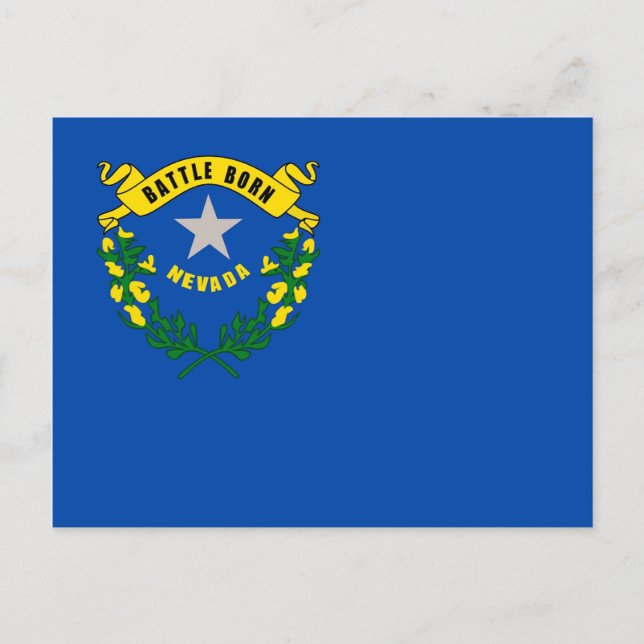 Cartão postal com Bandeira do Estado de Nevada - E (Frente)