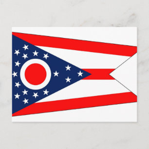 Cartão postal com bandeira do Estado de Ohio - EUA