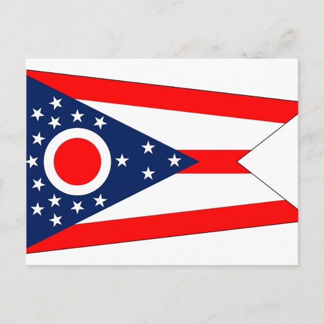 Cartão postal com bandeira do Estado de Ohio - EUA (Frente)
