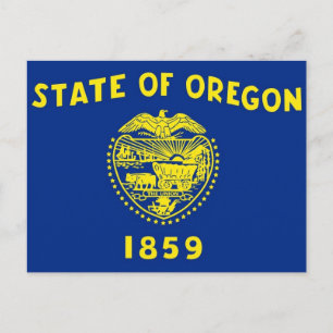 Cartão postal com bandeira do Estado de Oregon - E