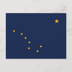 Cartão postal com bandeira do Estado do Alasca - 