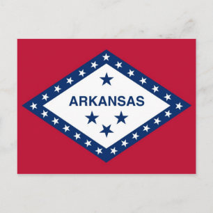 Cartão postal com bandeira do Estado do Arkansas -