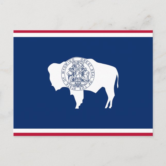 Cartão postal com bandeira do Estado do Wyoming -  (Frente)