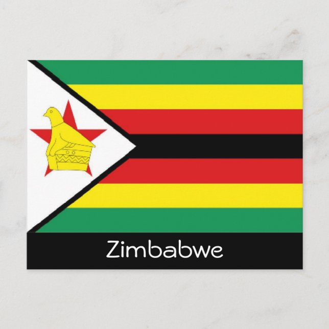 Cartão postal com bandeira do Zimbabué (Frente)