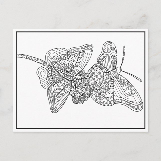Cartão postal com borboletas Design - Cartão de co (Frente)