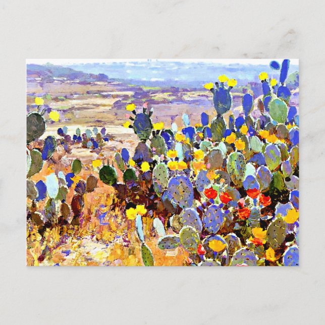 Cartão Postal Com Cactos, pintura de Julian Onderdonk (Frente)