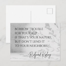 Cartão postal com citação de Rudyard Kipling