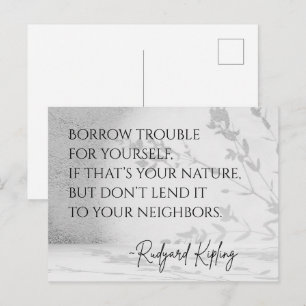 Cartão postal com citação de Rudyard Kipling