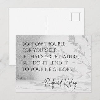 Cartão postal com citação de Rudyard Kipling