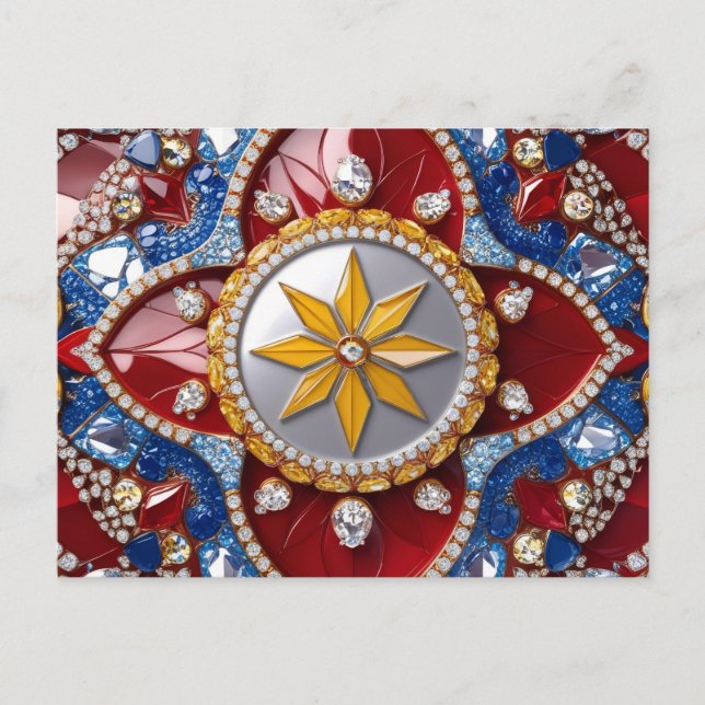 Cartão postal com design de cores colombianas (Frente)