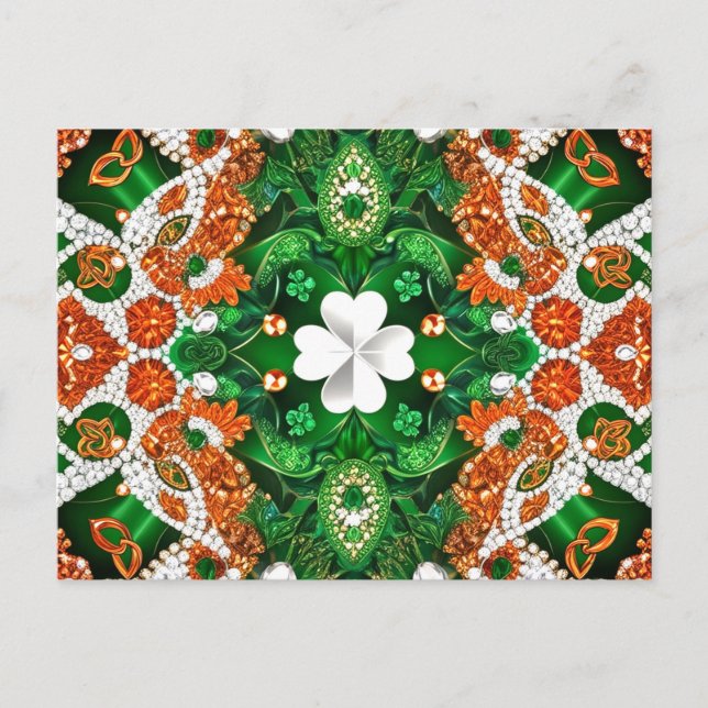 Cartão postal com design de cores da Irlanda (Frente)