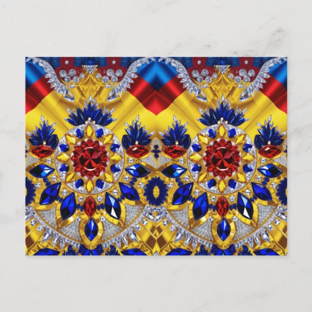 Cartão postal com Design de cores romenas (Frente)