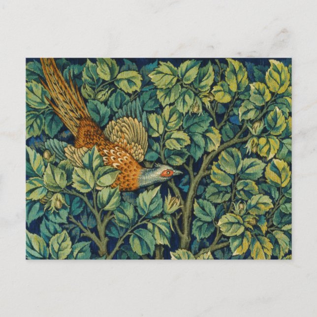CARTÃO POSTAL COM DESIGN WILLIAM MORRIS "PHEASANT" (Frente)