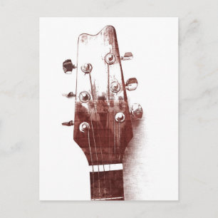 cartão postal com estilo de esboço de guitarra a