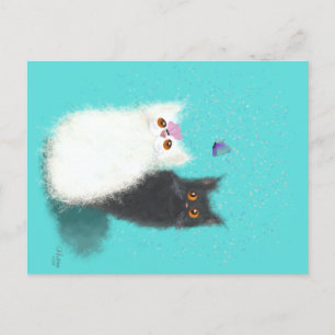 Cartão Postal Com Gatos