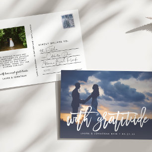 Cartão Postal Com Gratidão   Foto De Casamento Obrigado