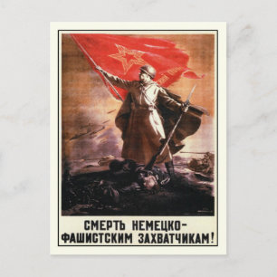 Cartão postal com Impressão de propaganda russa 