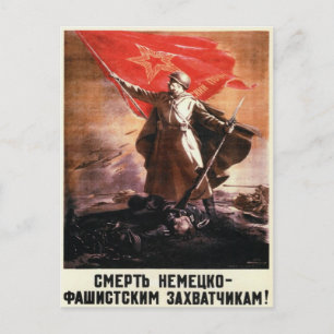 Cartão postal com Impressão de propaganda russa 