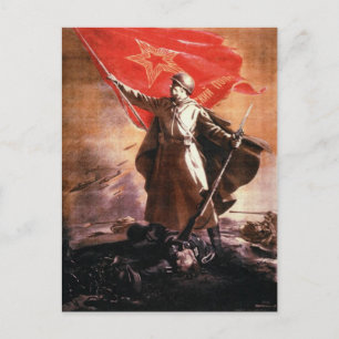 Cartão postal com Impressão de propaganda russa 