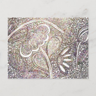 Cartão Postal com Intrincado Desenho Floral em Mos