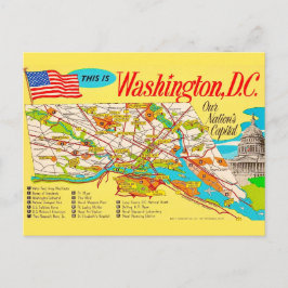 Cartão postal com mapa antigo de Washington DC