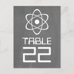 Cartão postal com número de tabela de quadro atômi