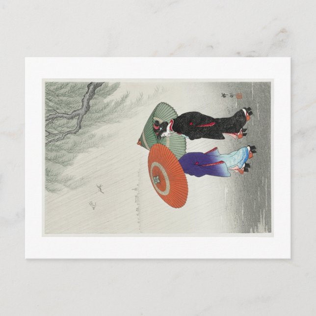 Cartão postal com o design de Ohara Koson (Frente)