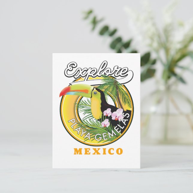 Cartão postal com o logotipo viagem do Oaxaca Mexi (Em pé/Frente)