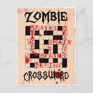 Cartão postal com palavras cruzadas Zombie