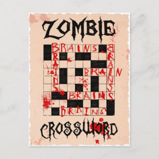 Cartão postal com palavras cruzadas Zombie