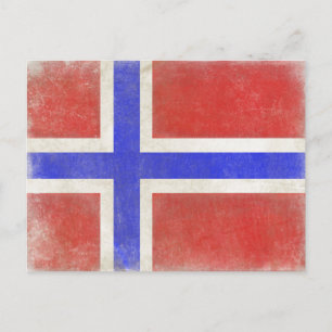 Cartão postal com pavilhão norueguês em dificul