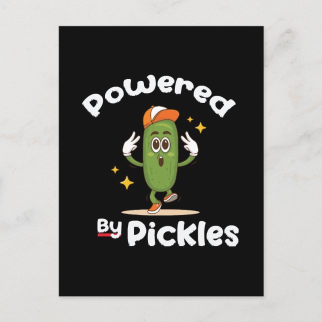 Cartão Postal Com Poder de Picles Comida Picles Engraçado (Frente)